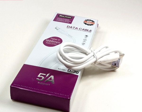 دیتا کابل دلفین تایپ سی Type-C مدل D-70 5A کد k10236