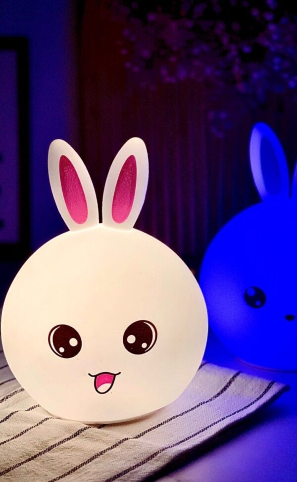 چراغ خواب سیلیکونی خرگوش ملوس ضربه ای کد k10459