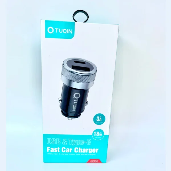 شارژر فندکی 24 وات تیوکین مدل QC08 به همراه کابل کد k10475