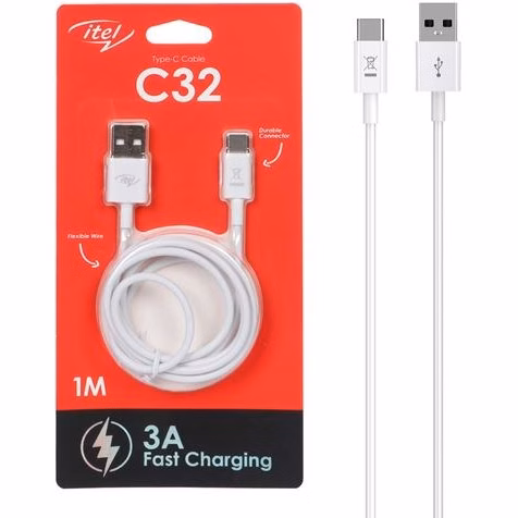 کابل شارژ فست itel Type-C مدل ICD-C32 - سفید کد k9065