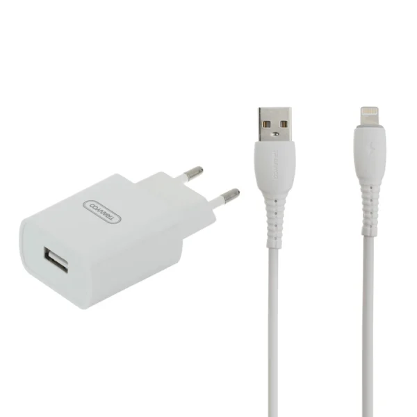 شارژر دیواری ترانیو مدل v80 به همراه کابل تبدیل microUSB کد k9089