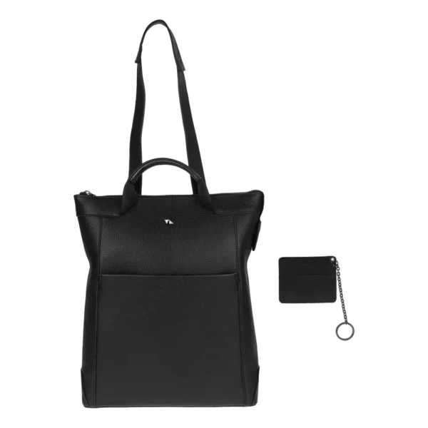 کوله پشتی زنانه چرم مشهد مدل V5004-001 به همراه جاکارتی کد k10580