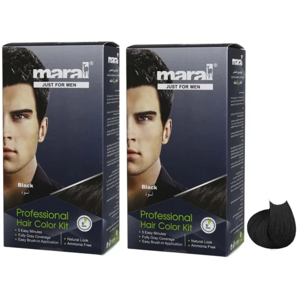 کیت رنگ مو مارال مدل Bl1221 حجم 100 میلی لیتر رنگ مشکی مجموعه 2 عددی کد k11032