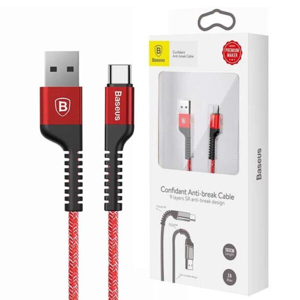 کابل تبدیل USB به USB-C بیسوس مدل Confidant Anti-Break طول 1متر کد k11045