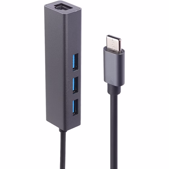 هاب 3 پورت USB3.0 و مبدل شبکه Ifortech رابط Type-c کد k11766