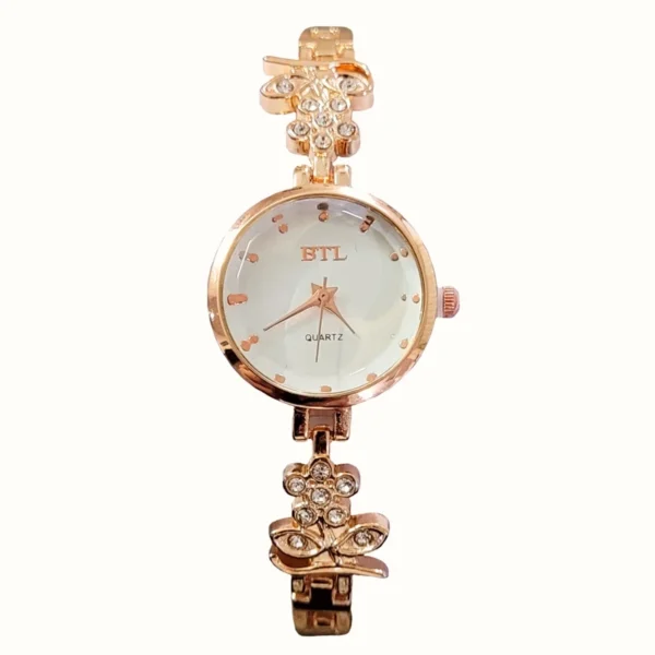 ساعت مچی عقربه ای زنانه مدل بی تی ال طرح گل کد k11788