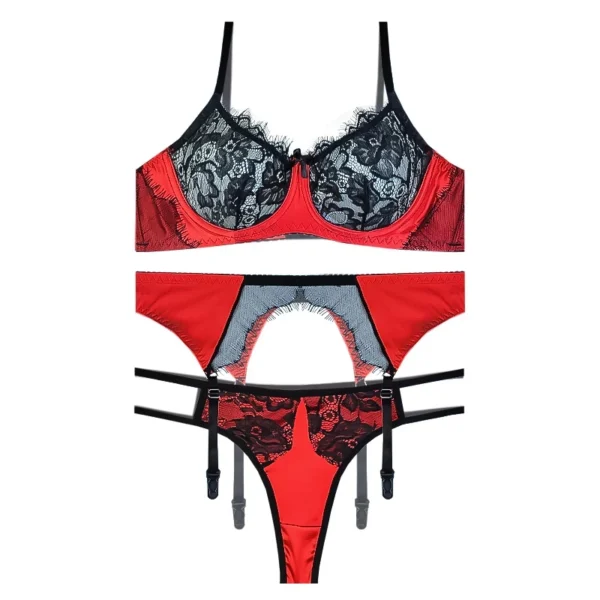 ست شورت و سوتین زنانه مکسوریا مدل ترکیبی هولدار کد NKU MAX 0265 به همراه نگهدارنده جوراب کد k12362