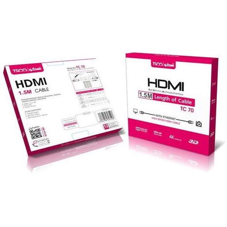کابل HDMI تسکو مدل TC 70 - 1.5Mکابل HDMI کد 17210
