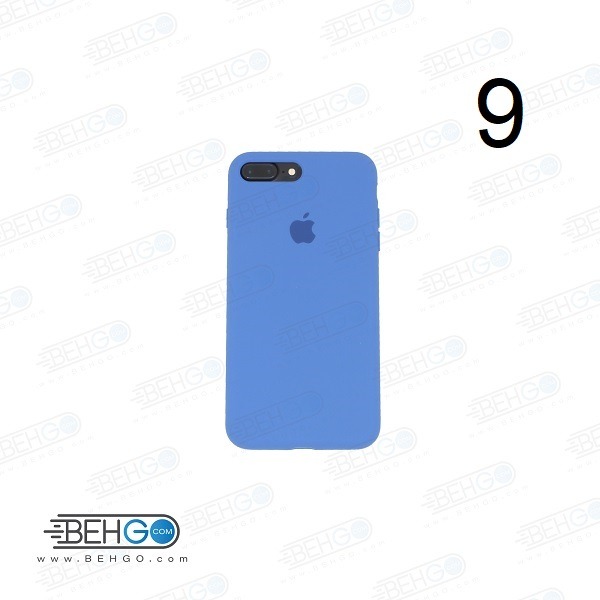 کاور سیلیکونی رنگ آبی مناسب برای گوشی موبایل اپل Iphone 7plus/8plusهمراه با گلس شیشه ای کد k18856