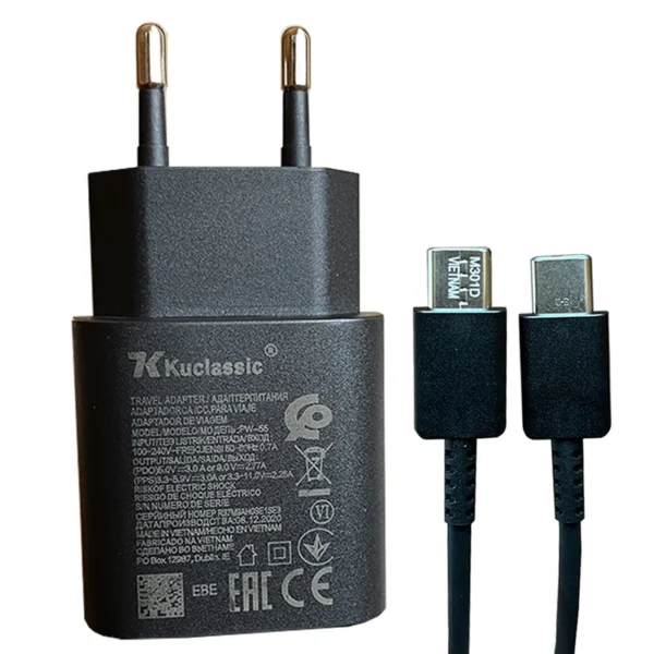 شارژر دیواری 25 وات کوکلاسیک مدل A-34 به همراه کابل تبدیل USB-Cکدk22193