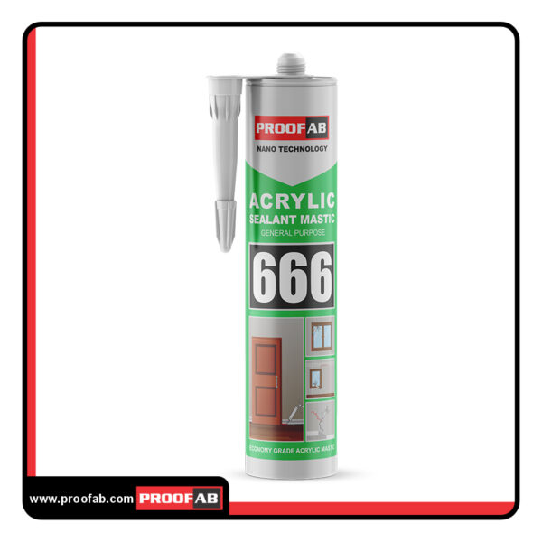 چسب ماستیک آکریلیک پروفاب مدل 666 حجم 450 میلی لیتر کد k21450