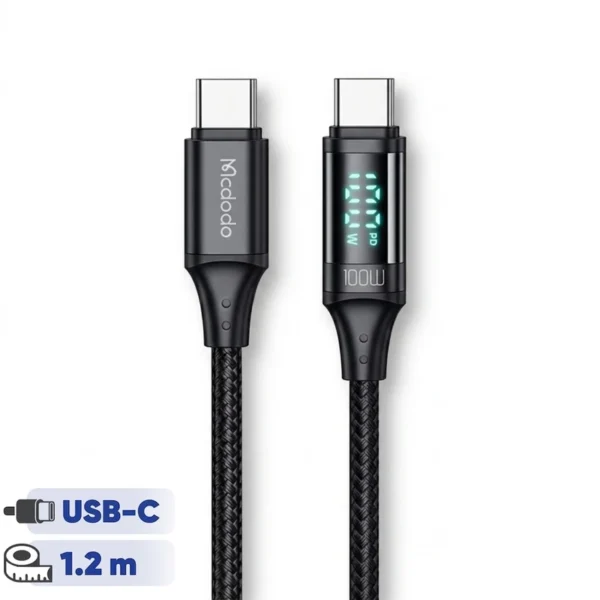 کابل USB-C مک دودو مدل Digital HD 100W PD Fast Charge طول 1.2 متر کدk23443