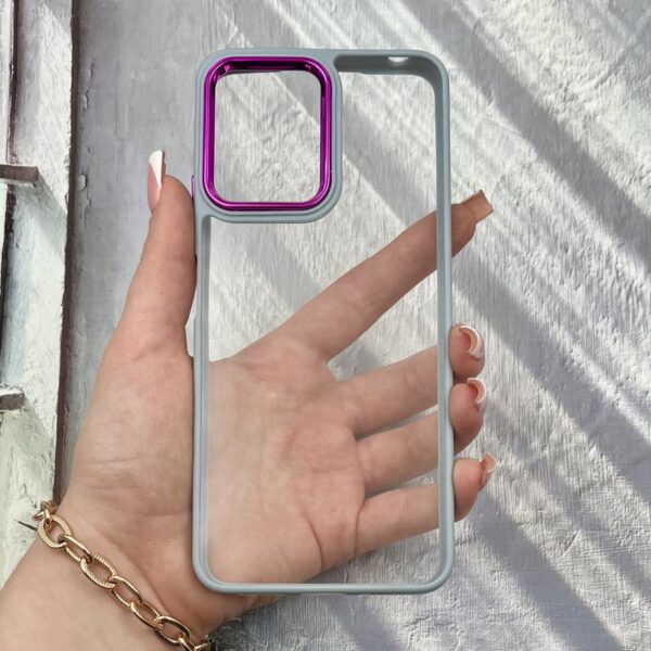 قاب گوشی Poco X5 / Redmi Note 12 5G شیائومی New Skin اورجینال متال دور سیلیکونی شفاف آبی روشن کدk23043