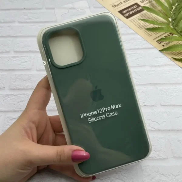 قاب گوشی iPhone 12 Pro Max آیفون سیلیکونی اورجینال پاک کنی درجه یک زیربسته سبز کدk22946