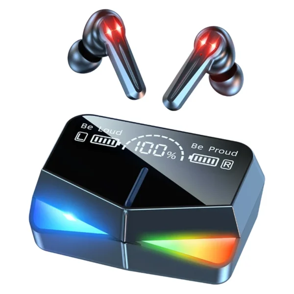 هدفون بلوتوثی مدل M28 بدون قابلیت نویز کنسلینگ، درگاه شارژ USB Type-C، دارای پشتیبانی از فرمان لمسی، دارای نمایشگر میزان شارژ روی محفظه کدk23310