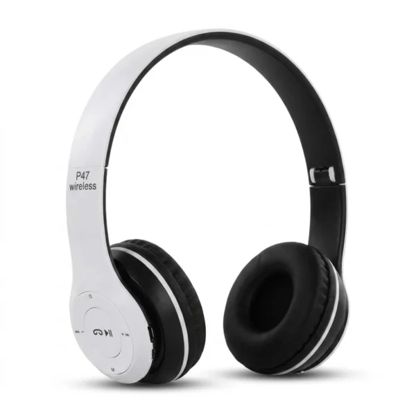 هدفون بلوتوثی مدل P47 EDR بدون قابلیت نویز کنسلینگ، درگاه USB Type-C، دارای شیار کارت حافظه، مقاومت در برابر رطوبت و عرق کدk23160