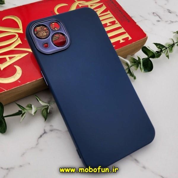 قاب گوشی iPhone 13 آیفون سیلیکونی متال کیس محافظ لنزدار سرمه ای کدk22951